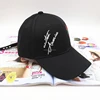 Korean alphabet brim bent couples traveling hat, embroidery rose vintage baseball cap