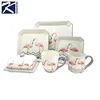 Latest fashion flamingo decal stoneware dinnerware set,porcelain dinnerware set