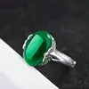 Emerald ring rough ethiopian opals fashion ring