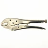 10" curved jaw round nose back hand open grip locking plier