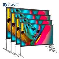 

100 Inch Outdoor Projector Screen with Stand 16:9 Projection Screen 4K Ultra HD Portable Fast Foldable Stand for Movie Theater