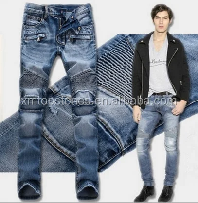 

2017 Bulk Wholesale Low Waist Mens Biker Jeans