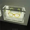wall mounted LED light clear acrylic glasses display case