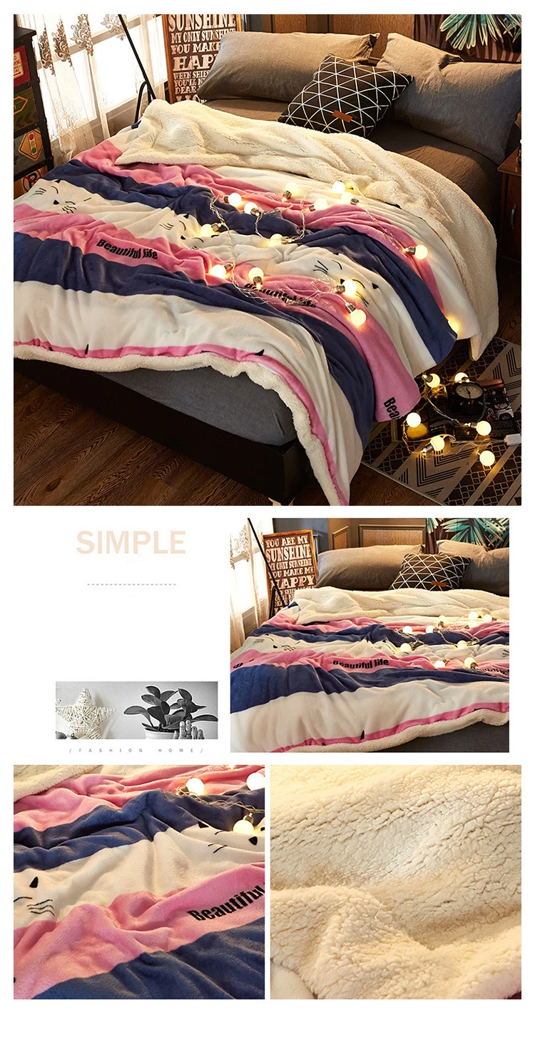 Promotion Custom Chunky Knit Mink Throw Blankets Mink Buy Blanket