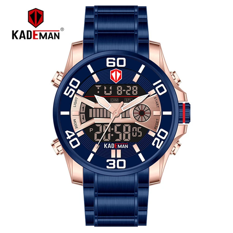 

kademan 6171S Fashion Sport Watch Men Quartz Digital Clock Mens Watches Brand Luxury Waterproof Army Military Full Steel Watch