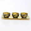 western aulic style black and gold luxury ceramic dinnerware sets ceramic chinese bowl set