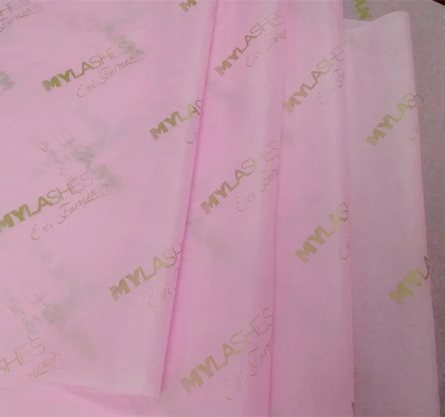 
Cheap China manufacturer gold logo pink paper tissue paper wrapping/gift tissue paper 