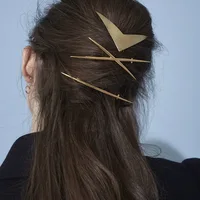 

3 Pcs/set Women Hair Accessories Geometric Gold Metal X V Hairgrip Hair Clip Pin Barrette Headbands Headpiece For Girls Jewelry