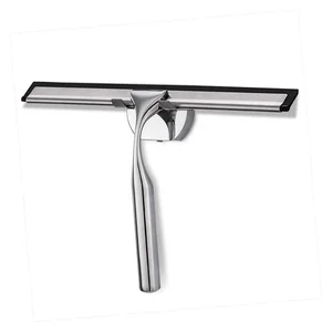 Image of HONVEY Squeegee Mirror Wiper With Hook, Stainless Steel, Perfect for Bathroom and Home Cleaning Window Shower Squeegee