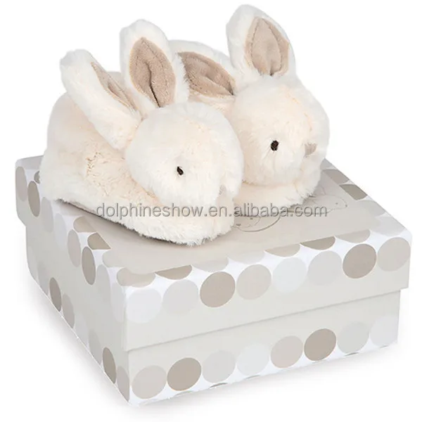 
Fluffy Stuffed Animal Baby Shoes Socks Slippers Newborn Infant Safety Soft Sole Plush Long Ears Bunny Rabbit Baby Shoes Winter 