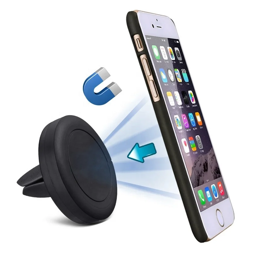 

New products Logo Customized free shipping mini Air Vent Magnetic Car Mount mobile phone stand Holder, Black