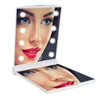 

Pocket mirror 8 LED beauty Light Makeup Mirrors Portable Folding Compact Hand Cosmetic Mirror