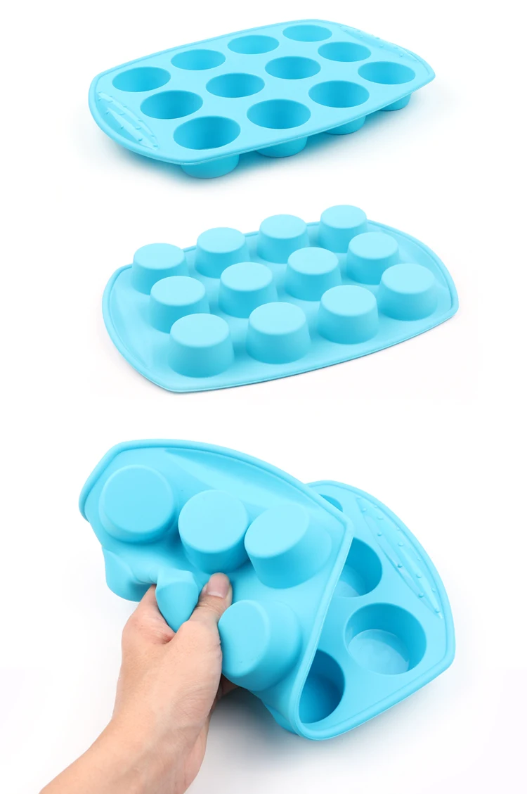 Silicone Mini Muffin Pan Silicone Cupcake Baking Cups,12 Non Stick