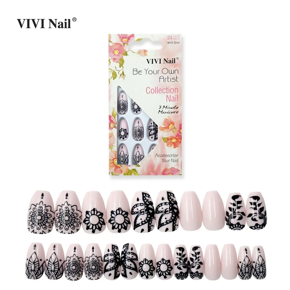 

NEWAIR- 2018 popular design nails high quality coffin tips 24pcs false tips, N/a