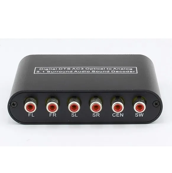 

Digital Sound Decoder Converter - Optical SPDIF/ Coaxial AC3 DTS stereo(R/L) to 5.1CH Analog Audio (6RCA Output), Black