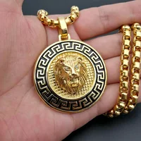 

Wholesale Gold Head Lion Men Stainless Steel Necklace