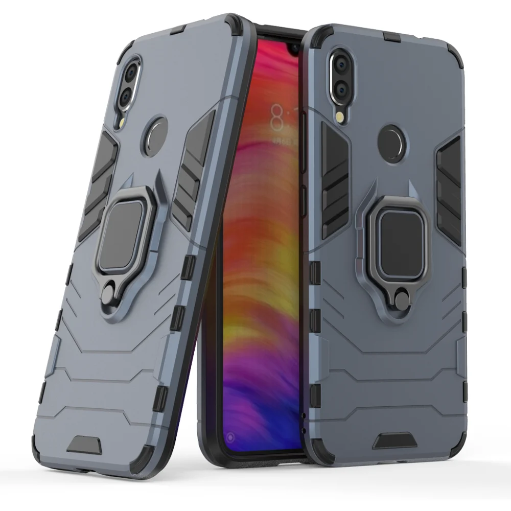 2019 New Arrivals Magnetic TPU PC Ring Holder Bumper Phone Case Back Cover For Xiaomi Redmi Note 7 Case Phone