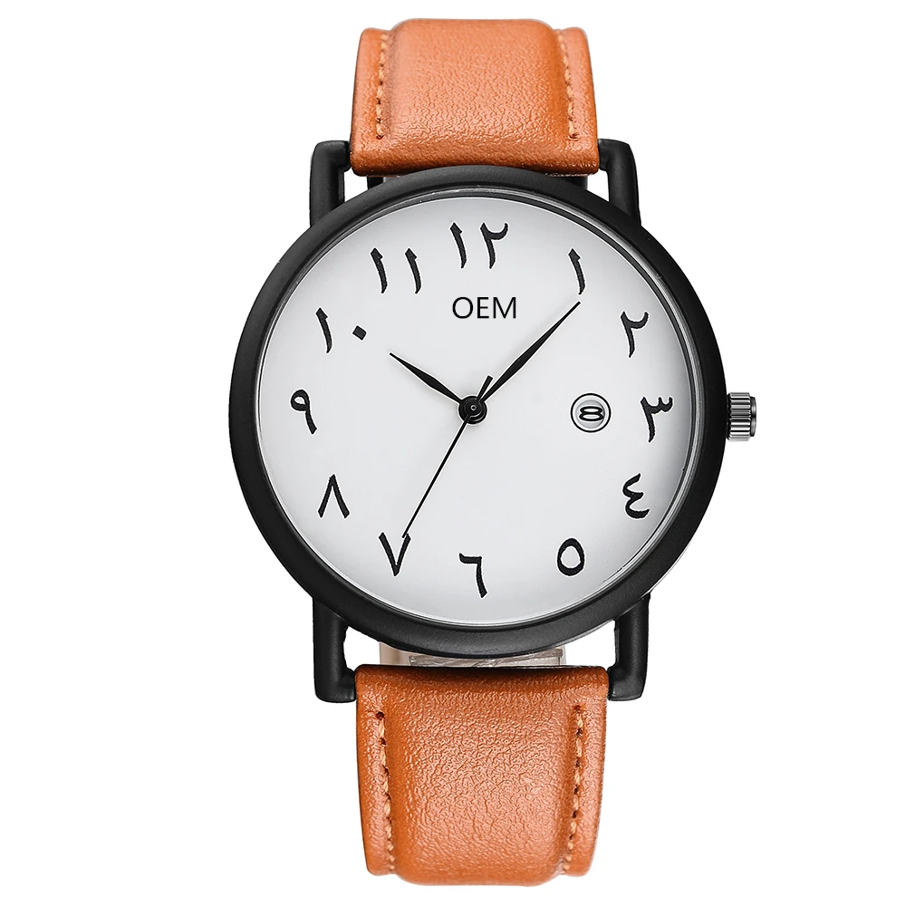 

OEM Factory Quartz Watches Free Samples Arabic Numerals Watches Personalized Low Moq Custom Logo Watch, Black;brown