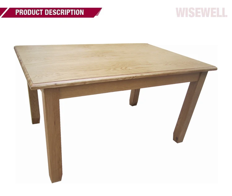 W-T-839 Factory cheap price solid oak wood square dining table