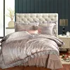 High end Noble Royal Lace Jacquard Bedding set bed spread cover black coffee brown