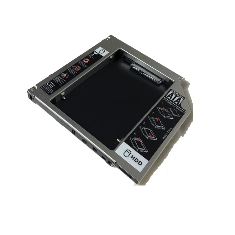 

New SATA to PATA/IDE 12.7mm Second 2nd HDD Caddy Optical Bay, As photo