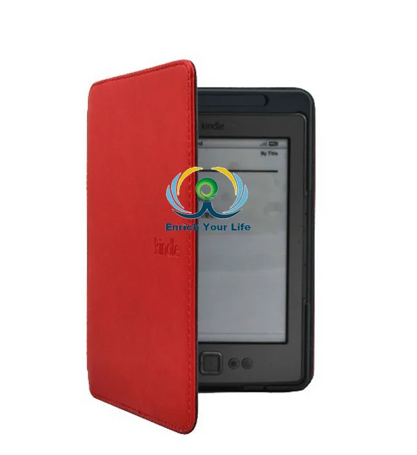 Ultra Thin Hard Back Ebook Leather Case Cover With Builtin Led Light