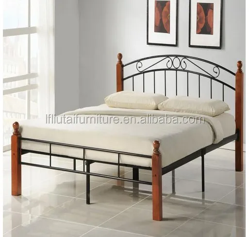 Queen Size Metal Bed Frame With Wood Stand Buy Queen Size Bunk