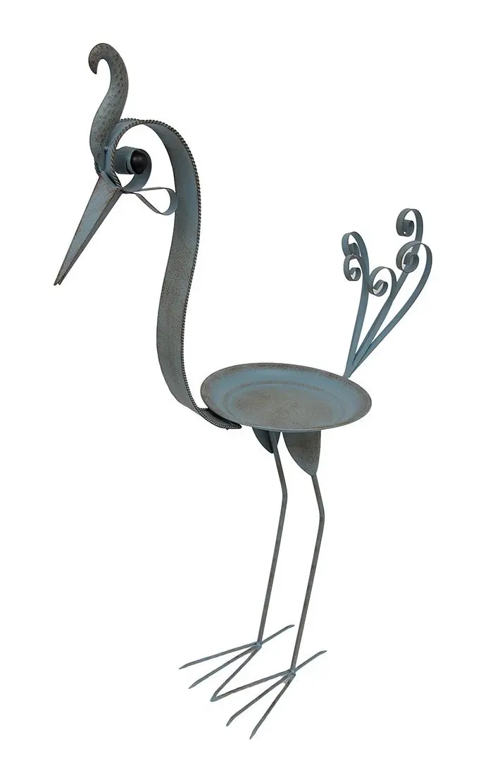 Buy Metal Wild Bird Feeders Peacock Standing Decorative Metal Bird