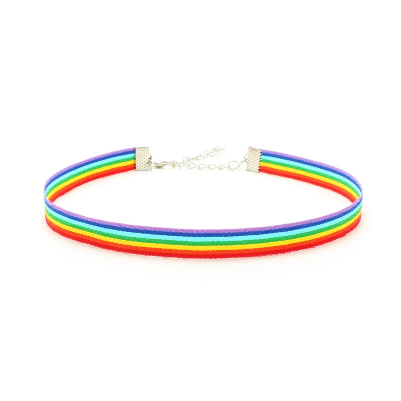 

Adjustable Girls Wedding Candy Color Nylon Rainbow 1PC Korean Choker Necklace Simple Women New Arrival, Colors