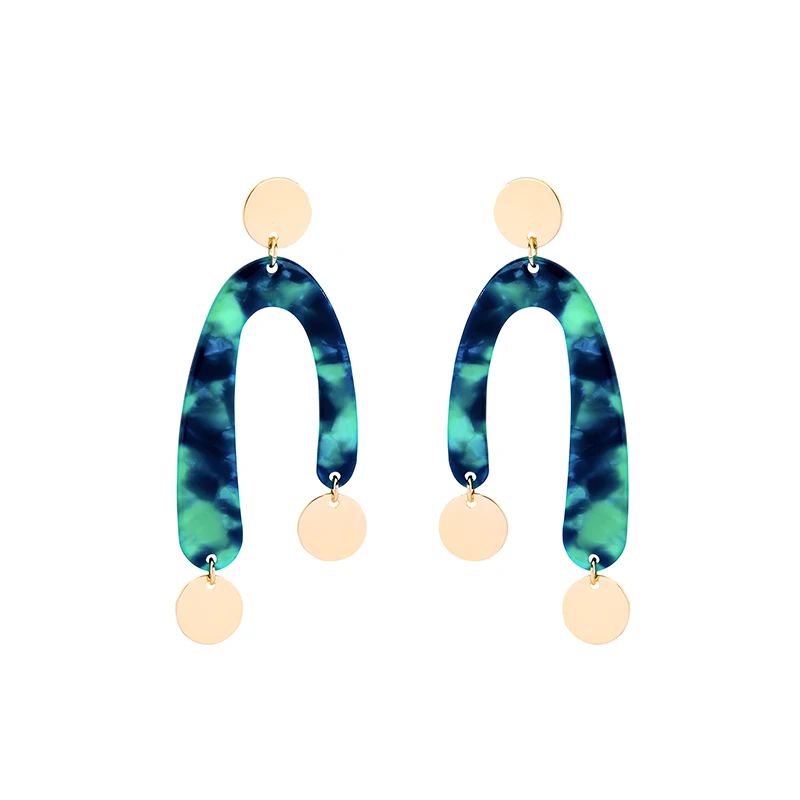 

ed01354c New Sexy Green Acrylic Drop Earrings For Girls Vintage Dangle Earrings For Women Jewelry, Gold