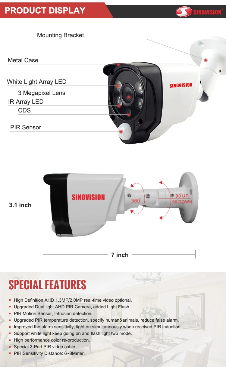 Sinovision Ahd 2mp Private Case Built In Pir Motion Sensor