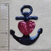Anchor patch for notebook sequin Heart patch Bling bling patch Iron on Embroidery Applique Scrapbooking
