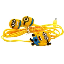 2015 Hot Cute Cartoon Minions In Ear 3.5mm Wired Headphone Earphone Earbuds Headsets For your Iphone 6 5S 4S Samsung S3 S4 MP3