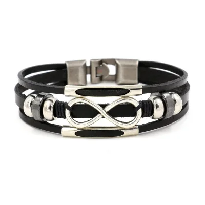 

High Quality Jewelry Mens Leather Bracelet, Black,brown