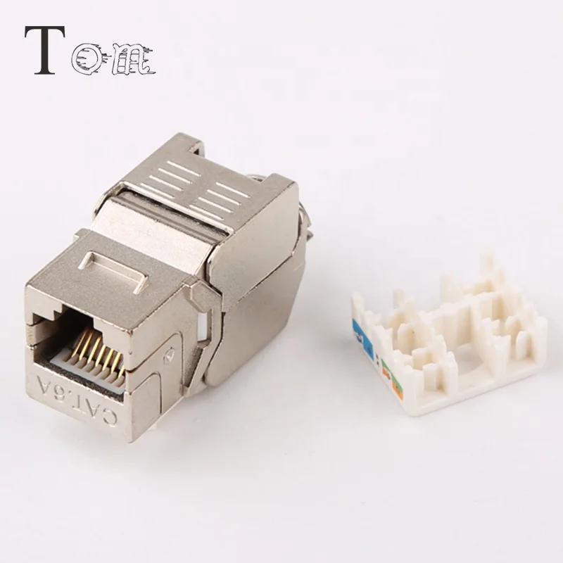 TOM MK-N-38 RJ45 Toolless Type, 180Degree Cat6a FTP Zinc Alloy Module keystone jack cat6A faceplate (1).jpg