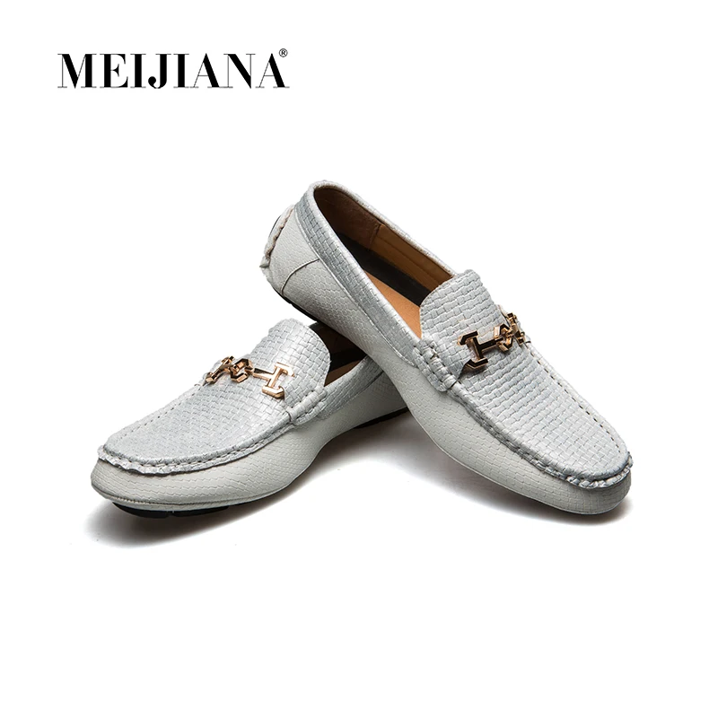 

MEIJIANA Men Casual Loafers Luxury Summer Genuine Leather Boat Shoes Loafers Shoes