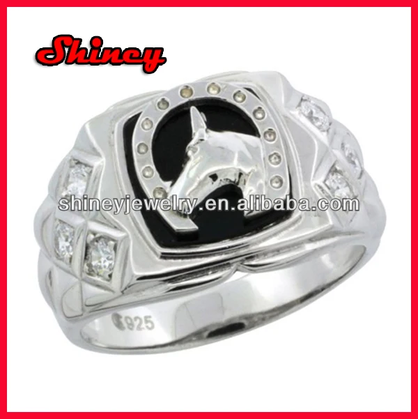 Plata Esterlina Para Hombre Herradura Anillo