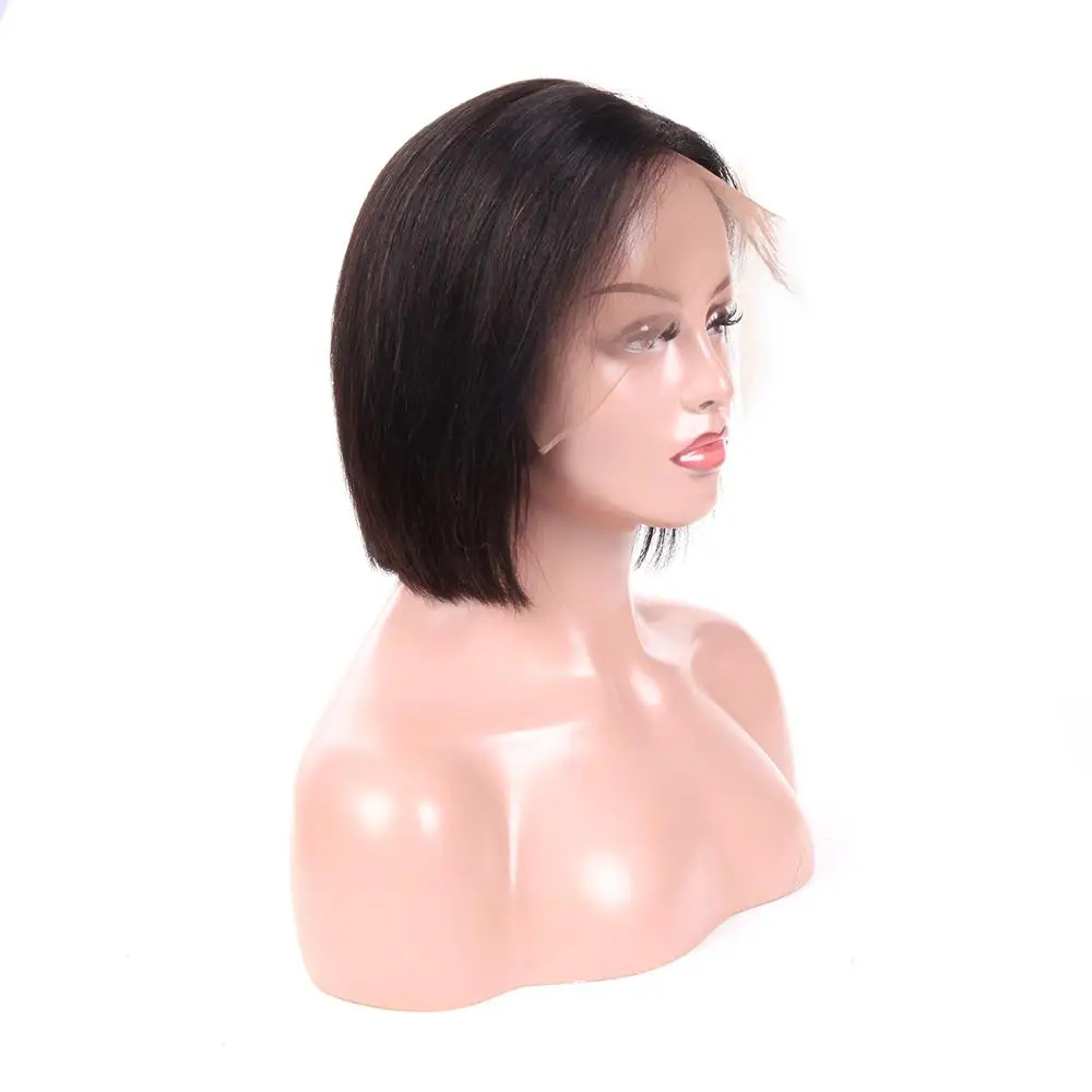 

Short Bob Wig Brazilian Hair Straight Lace Front Human Hair Wigs For Black Women Natural Color Lace Wig 8 Inch