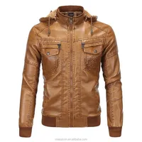 

2018 hot whole sale men PU leather jacket male leather jackets