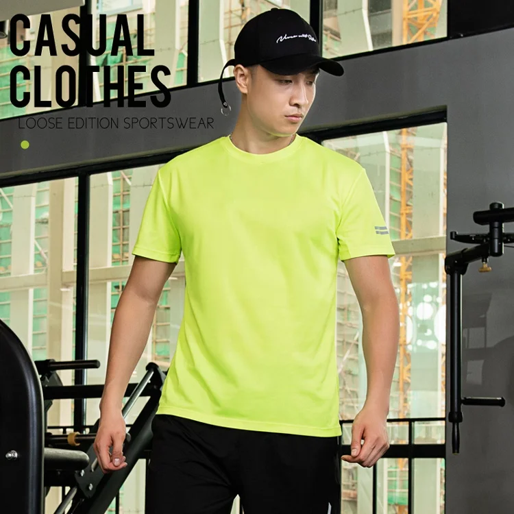 

High quality mens loose fitness gym Tshirt short sleeve sportswear yoya Tshirt for sports, Black;white;yellow