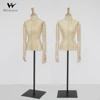 2019 high quality tea-stain vintage fabric foam bust torso tailor dress mannequin dummy form for store clothing display