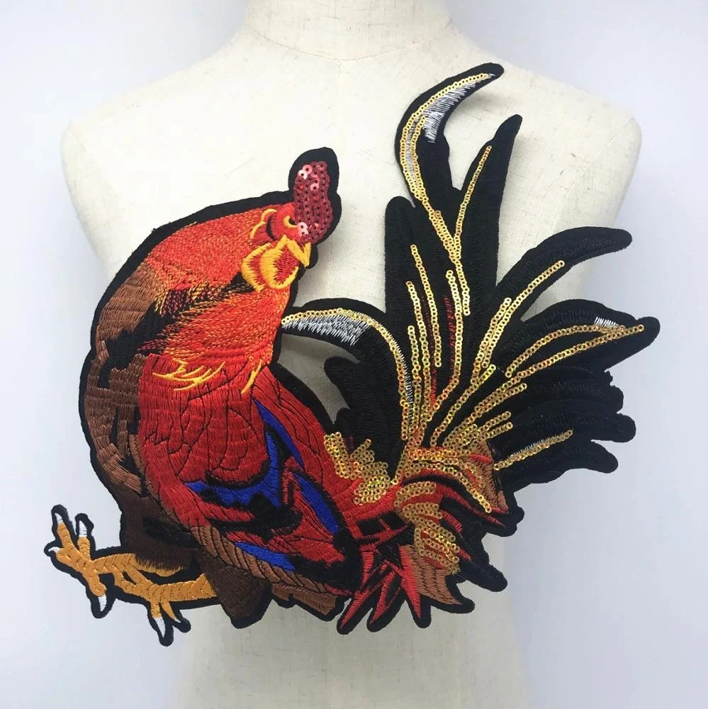 

New arrival !!! Cock embroidered cartoon animal patches garment appliques accessory P820