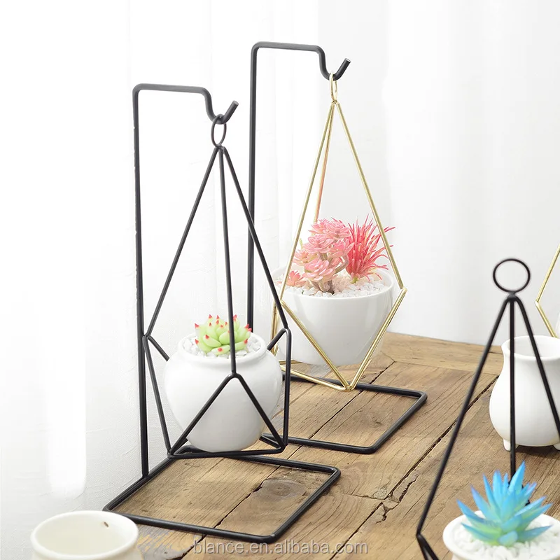 Flower Pots Ceramic With Iron Hanging Plant Pots Wholesale Hanging