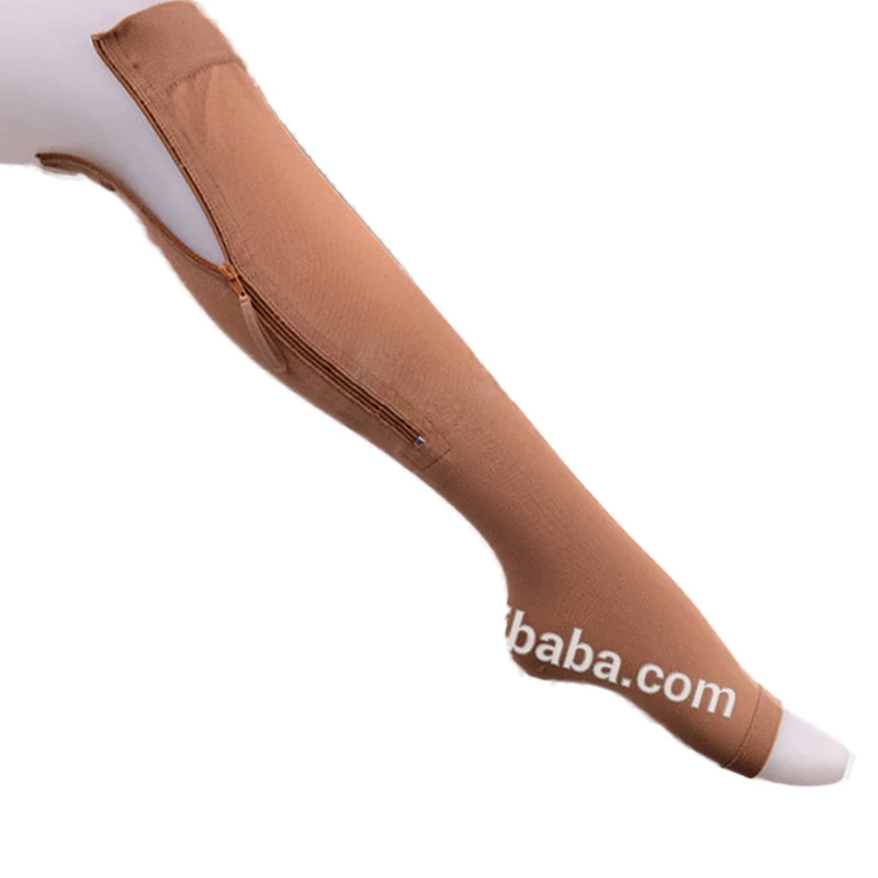 High quality nursing medical elastic pantyhose zipper compression socks