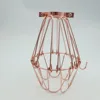Modern Rose Gold Lamp Shade Loft Industrial Edison Metal Wire Frame Ceiling Light Lamp Cage Fixture