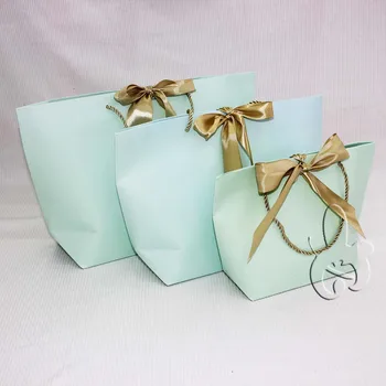 mint green gift bags