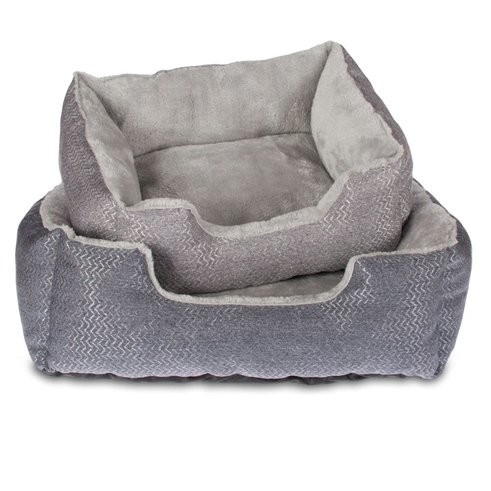 grey soft dog bed