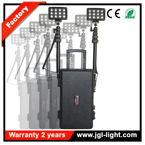 telescoping pole portable rechargeable 72w high flux LED tower stand maintenance equipment flood light RLS512722-72W