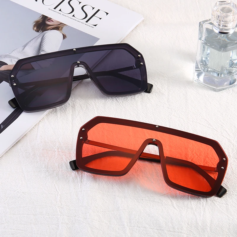 

Vintage Oversize Conjoined One piece Lens Fashion Sunglasses Custom Logo Glasses, Customed color
