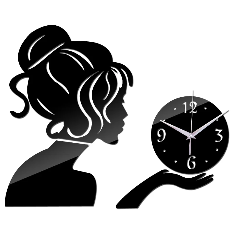 2015 new wall clock clocks reloj de pared watch horloge Acrylic mirror stickers People Living Room